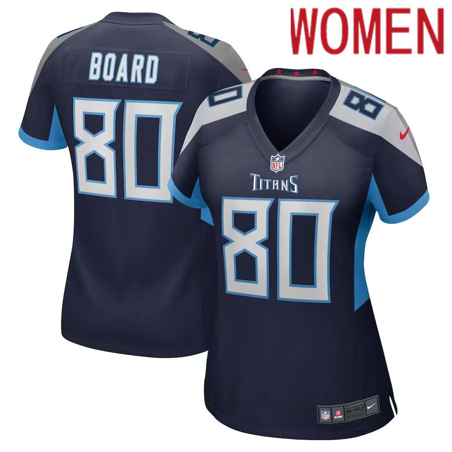 Women Tennessee Titans #80 C.J. Board Nike Navy Home Game Player NFL Jersey->women nfl jersey->Women Jersey